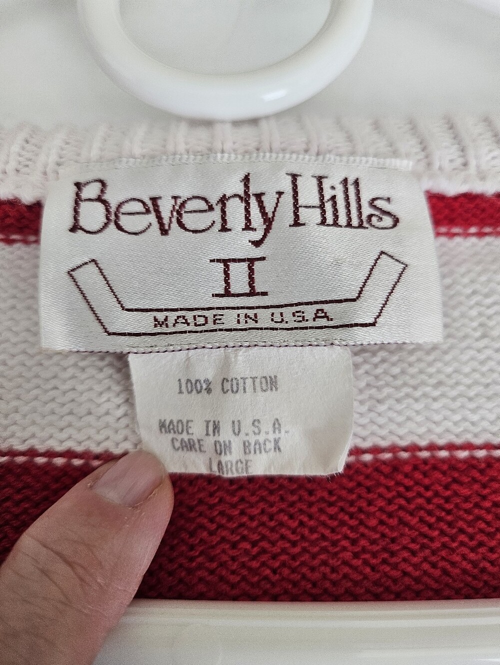 Beverly Hills LG American Flag Sweater V-Neck 3/4 Sleeves USA Patriotic - Picture 2 of 8